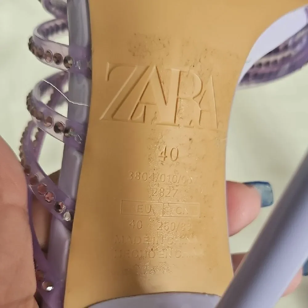 Zara Women's Purple Strappy Heels - Picture 4 of 16